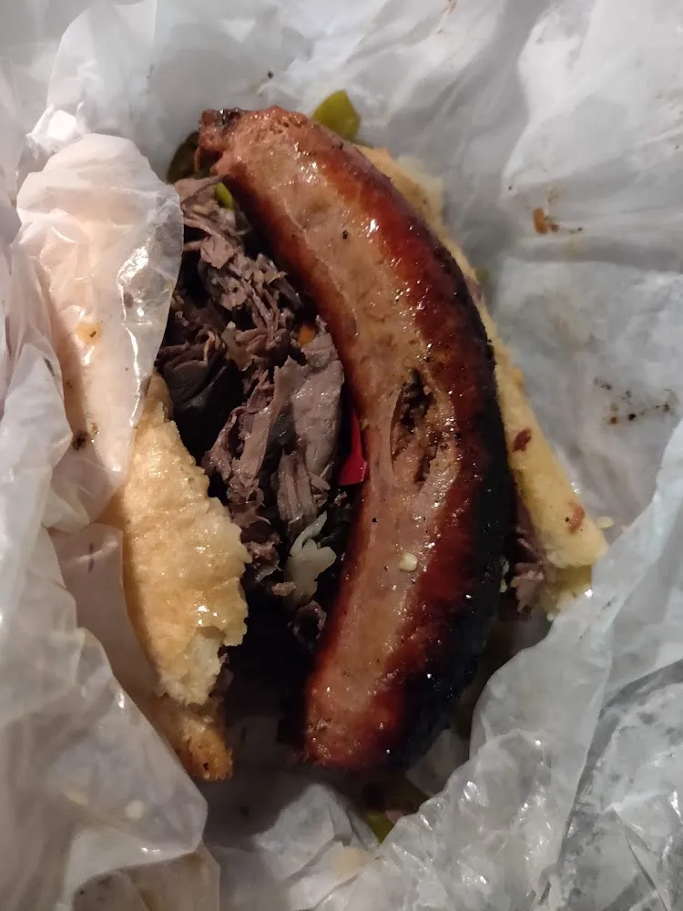 Italia Beef Sausage Combo Sandwich