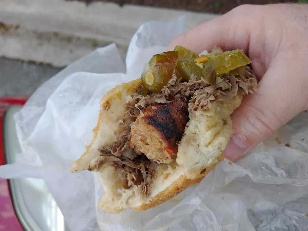Italian Beef and Sausage Sandwich